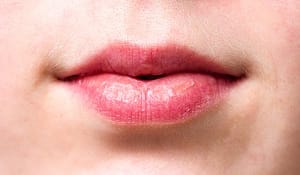red lips of a girl
